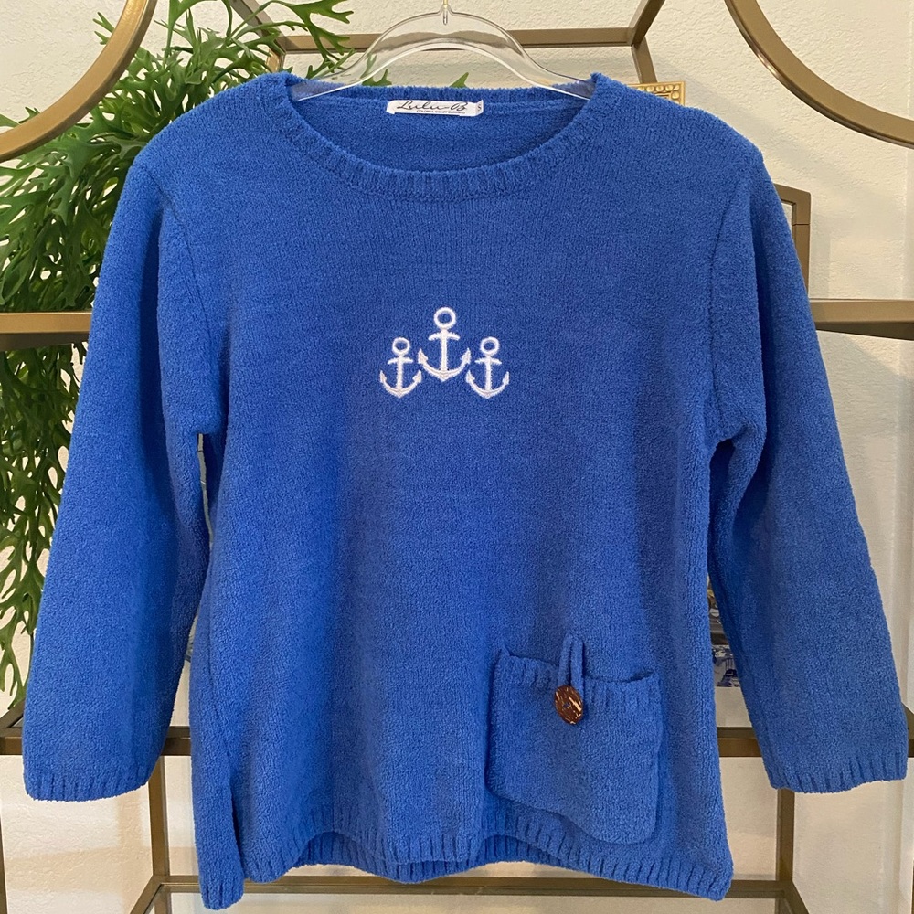 Lulu B Nautical Terry anchor sweater Size S like new condition